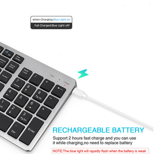 Multi-Device <strong>Wireless</strong> <strong>Keyboard</strong> for Tablet Phone Computer 2.4G <strong>Wireless</strong> Rechargeable <strong>Keyboard</strong> Compatible Mac Android