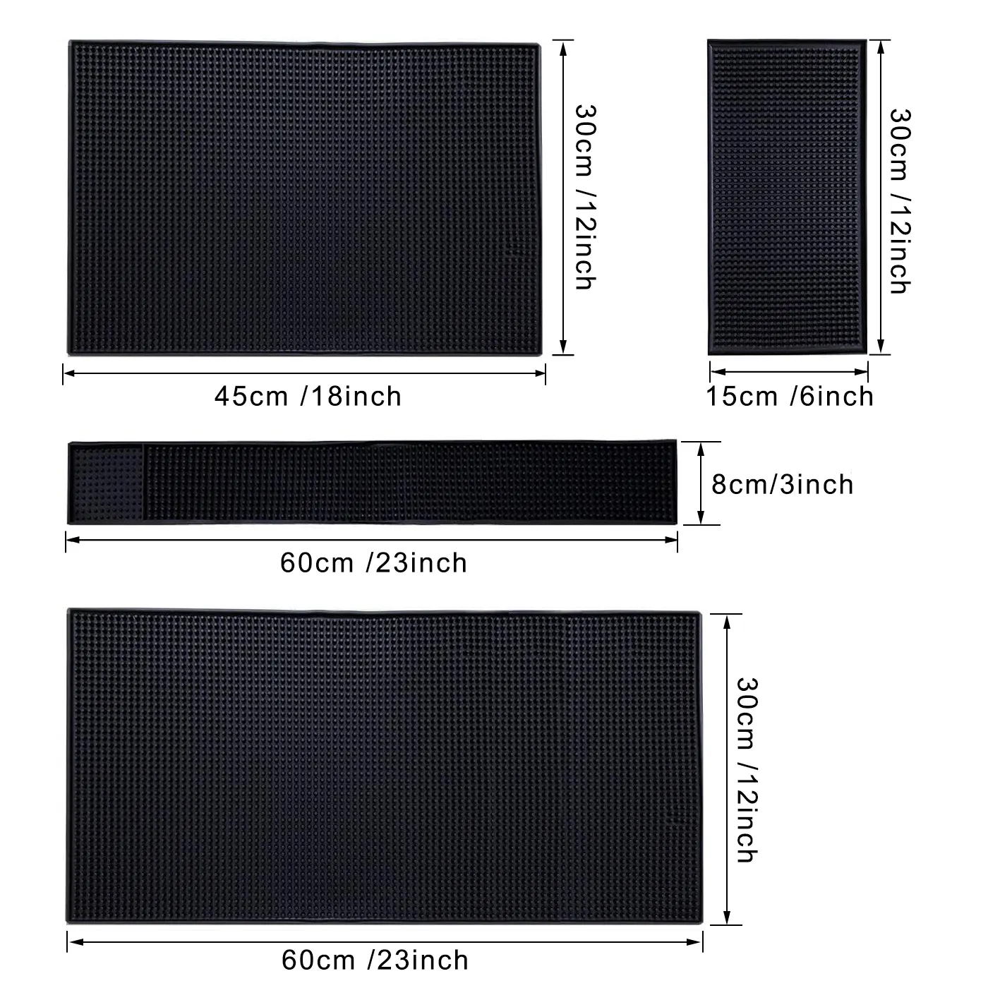 Multi- Size Customized PVC Bar Mat Anti-slip Rubber Beer Drinking Barmats Table Decorative Silicone Bar Mat 30x15cm