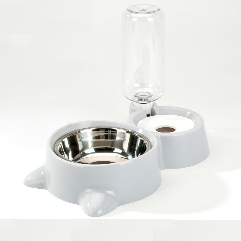 Bol double de remplissage d'eau automatique en forme de chat
