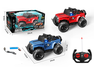 1:16 ölçekli yüksek hızlı yarış RC araba hobi 2.4GHZ 4WD Off-road araç otomatik rc uzaktan kumandalı kamyon ışık ile - Product Image 4