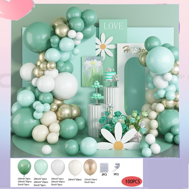 Ensemble vert de ballon de haricot