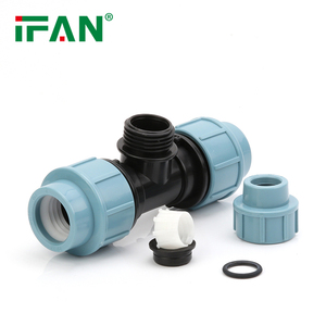 IFAN <strong>ASTM</strong> D3350 PE <strong>Water</strong> Compression Fitting Irrigation Tee Elbow Coupling HDPE Pipe Fitting PN16 PP Fitting - Product Image 2