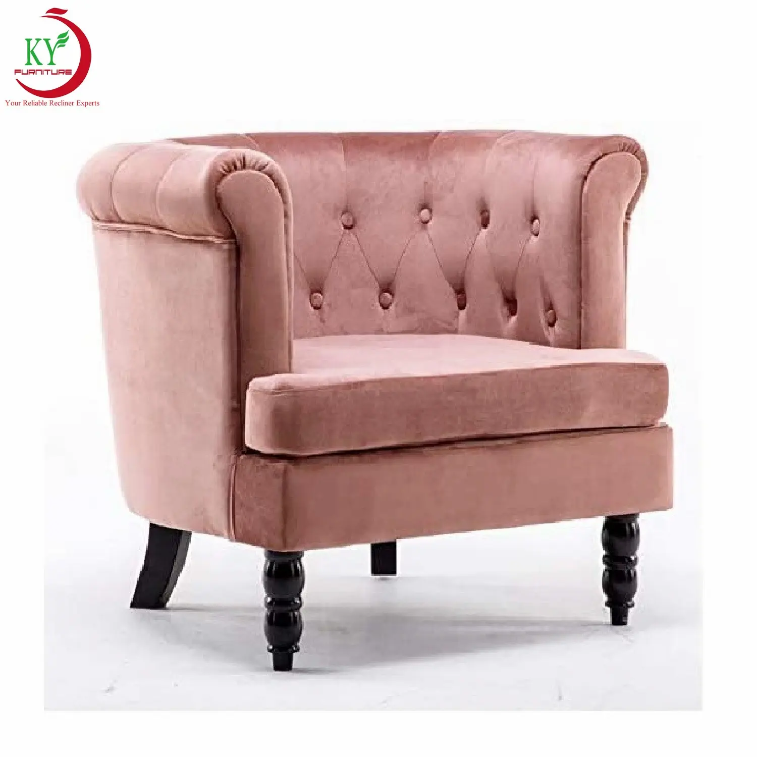 Geeksofa-silla clásica para sala de estar, sillón informal con patas de madera maciza