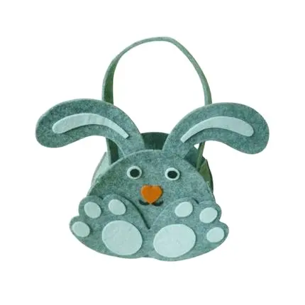 2023 Custom made lã feltro material handwork Páscoa Bunny Basket Feltro Coelho Gift Candy Holder Tote Bags