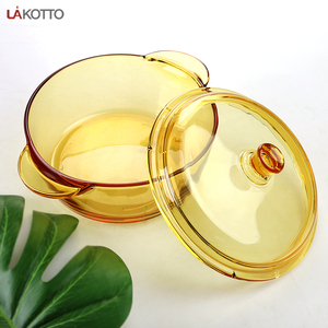 1250ml amber renk düşük borlu temperli cam kap cam cookpot cam kapaklı - Product Image 6
