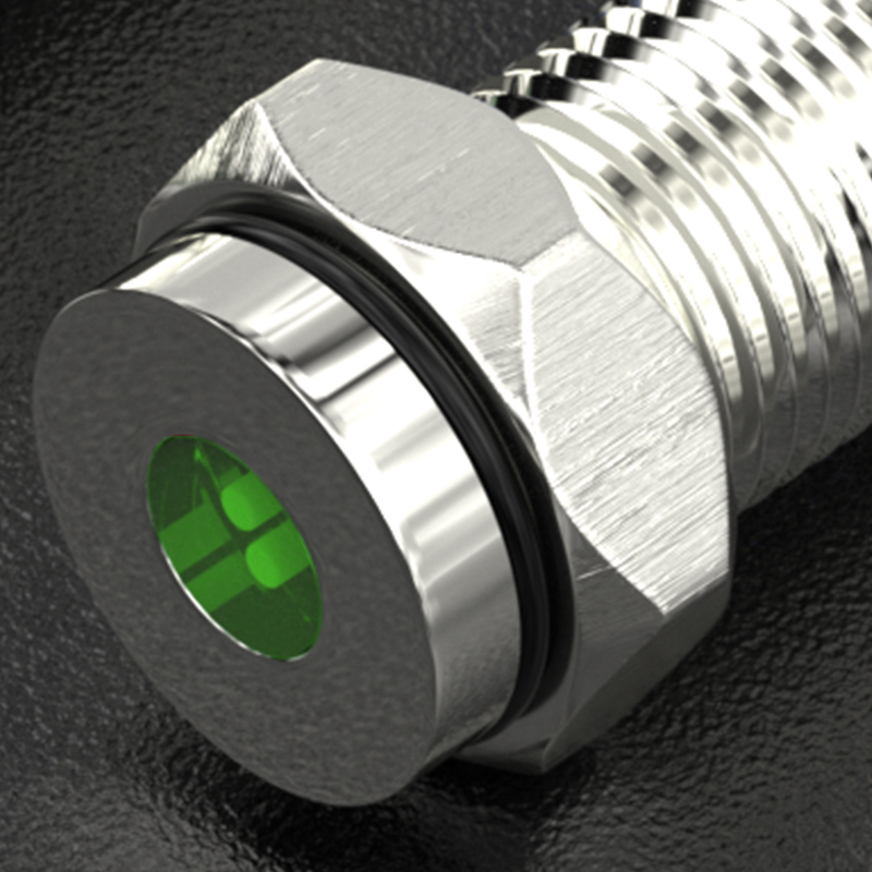 Laiton nickelé 8MM | Tête plate | 24 V | LED rouge