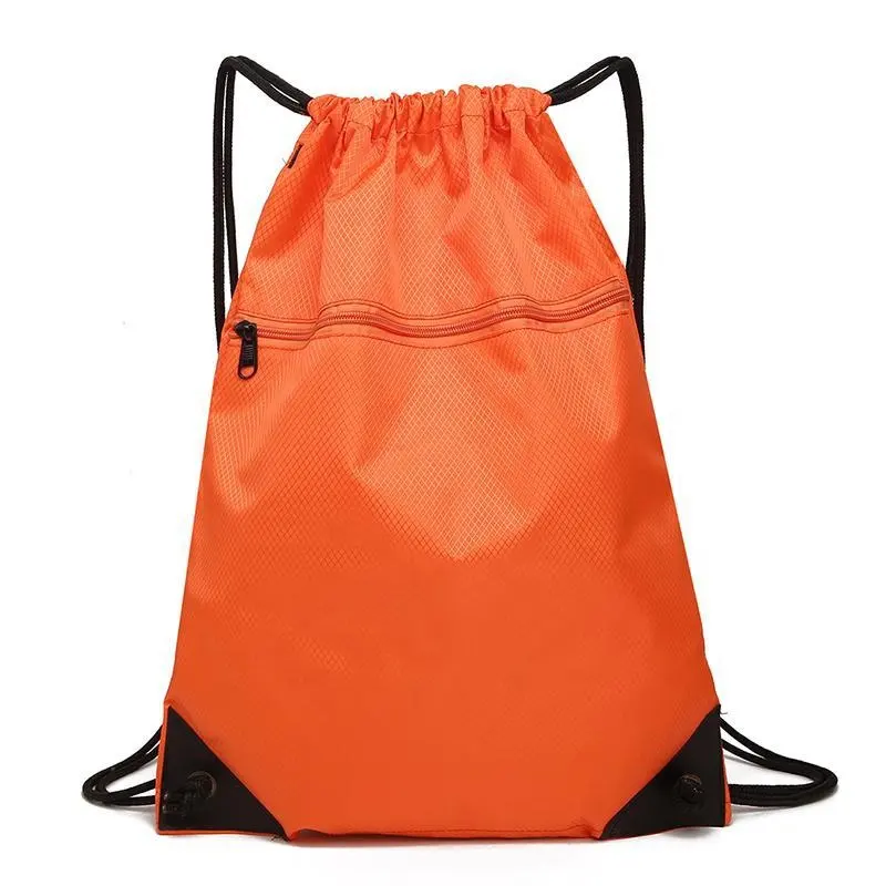 Tas punggung kapasitas besar, tas tali serut olahraga gym LOGO kustom untuk pria wanita