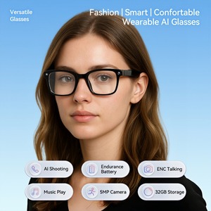 Fugle AG016 <span class=keywords><strong>2025</strong></span> tasarımcı akıllı güneş gözlüğü AI kamera 32GB 5MP çözünürlük telefon görüşmeleri için kablosuz BT5.4 kemik iletim Lunette