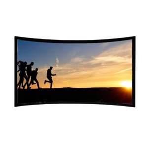 120-inch Diagonal 16:9, Sound Transparent Perforated Weave <strong>Curved</strong> Home Theater <strong>Fixed</strong> <strong>Frame</strong> Projector <strong>Screen</strong> - Product Image 3