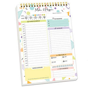 A5 Coil <span class=keywords><strong>notebook</strong></span> inglese calendario Planner <span class=keywords><strong>notebook</strong></span> Planner edizione con copertina rigida piano giornaliero piano settimanale