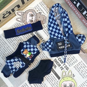 POPART LABUBU Mini moda oyuncak özel boyutlu oturma bebek giysi aksesuarları plastik peluş malzeme ile dekorasyon için - Product Image 5