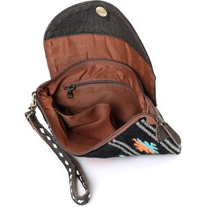 Handtooled Boho el çantası kadınlar için el yapımı kabile aztek desen inek derisi deri çanta işlemeli eyer battaniye Tooled çanta - Product Image 2
