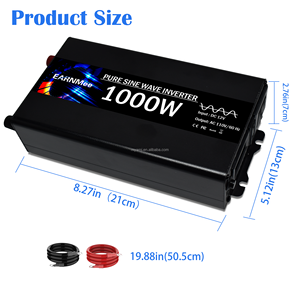 EARNMee 1000W 1KW 12V DC入力110V AC出力オフグリッドソーラー純粋正弦波インバータ車および家庭用LCDディスプレイ付き - Product Image 3