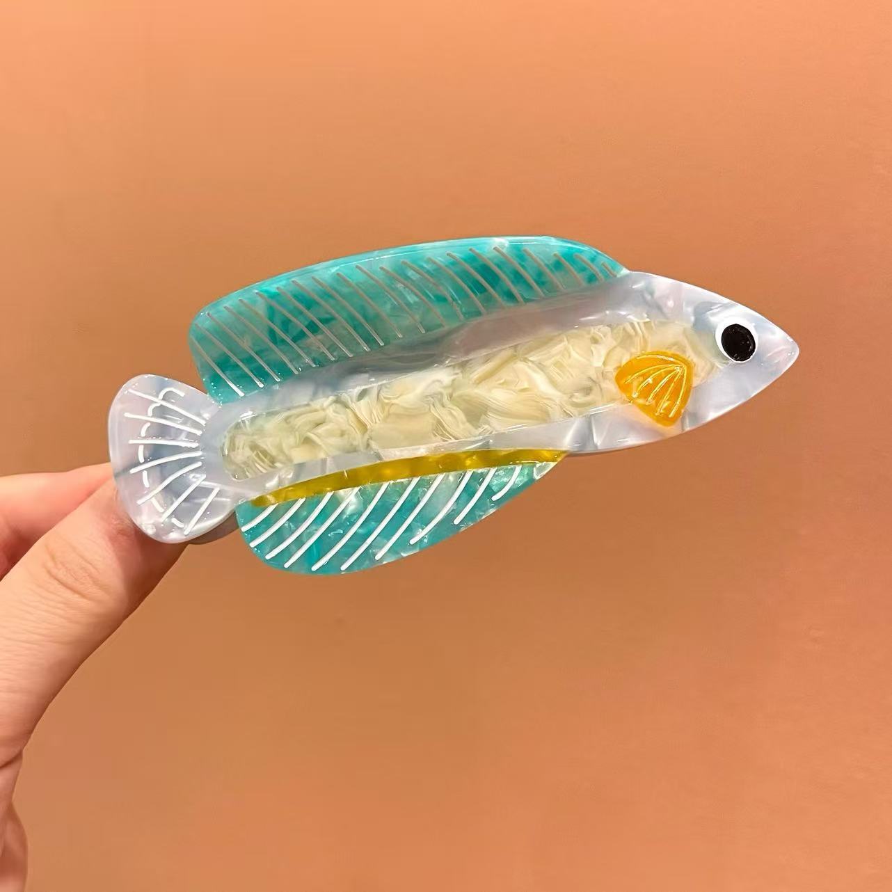 5 peces dragón plateados verdes - 11cm x 5cm - 286g