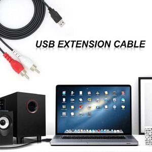 Cable adaptador USB 2,0 macho A 2 RCA macho, convertidor AV A/V, captura de Audio, divisor de tarjeta para TV/Mac/PC - Product Image 5