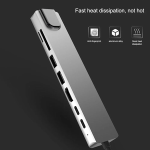 X824多功能8 in1 Usb 3.1 C型集线器多功能适配器，适用于Macbook Pro笔记本电脑扩展坞电脑配件 - Product Image 3