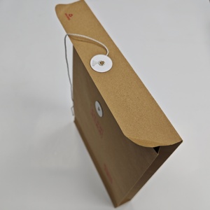 Großhandel individuell bedruckte erweiterbare braune Kraft papier Zwickel Kraft Münz umschlag mit Schnur Krawatte und Knopf verschluss - Product Image 3