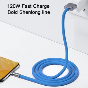 120W 6A süper hızlı şarj tipi C sıvı silikon kablo hızlı şarj USB kablosu için Xiaomi Huawei Samsung piksel USB Bold veri hattı - Product Image 3