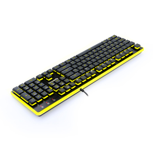 Teclado mecánico con cable RGB para juegos de ordenador, diseño ergonómico colorido, teclas multimedia