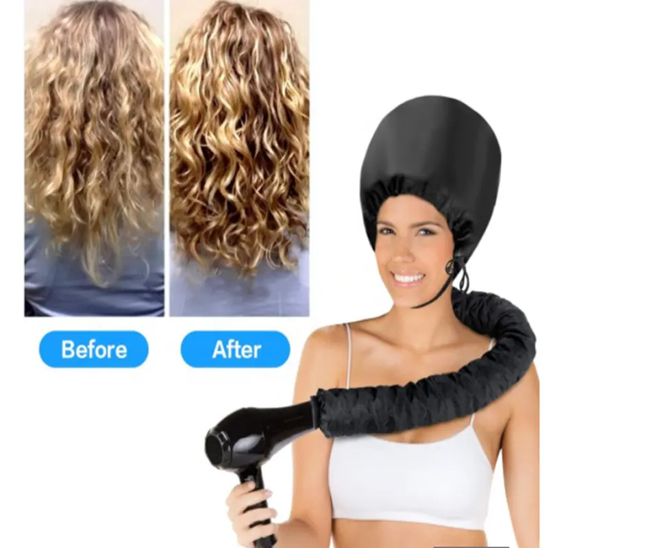 Biumart Hair Drying Cap Portable Soft Bonnet Heating Cap Hair Dryer Attachment