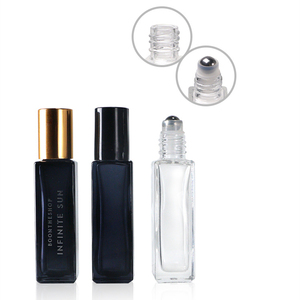 Luxury Transparent Glass Transparent Black Tall Essential Oil Package <strong>10</strong> ml Square Custom 10ml Roll on <strong>Perfume</strong> Oil Bottle Boxes - Product Image 1
