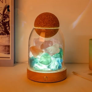 热销现场生石夜灯8英寸精油扩散器水晶灯香薰扩散器灯治疗治疗 - Product Image 2