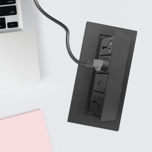 Enchufe de oficina integrado de escritorio de mesa de 3 salidas estándar universal 1U1C emergente con diseño oculto de red SDK - Product Image 5