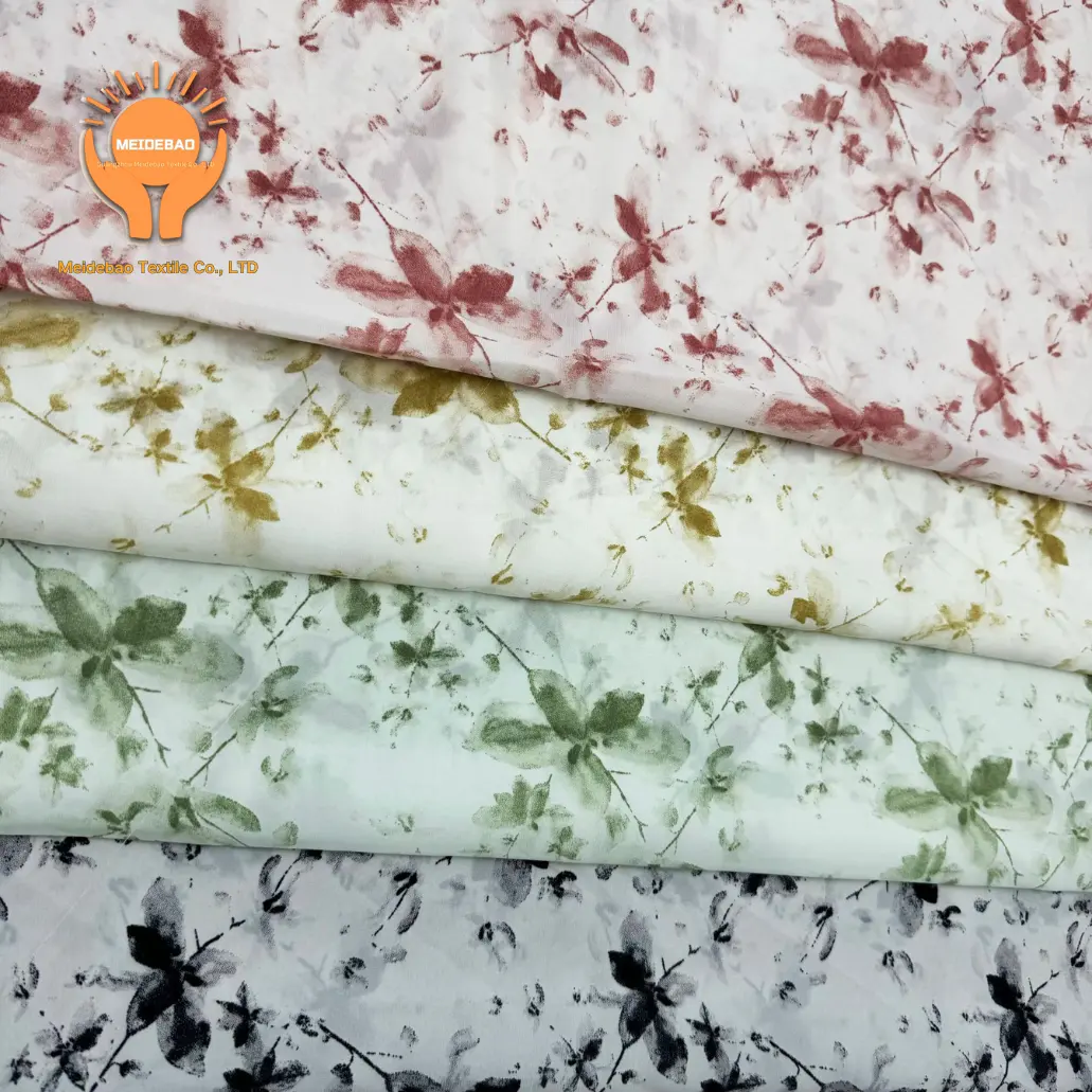 MEIDEBAO individuell bedruckter stickstoff Baumwolle Gewebe Damenbekleidung Jacquard gestrickte Stoffe für Kleidung