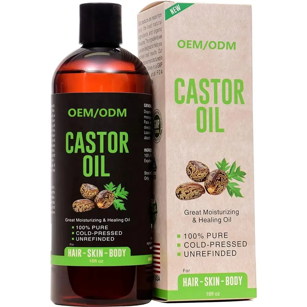 100% Natural Castor Oil Cold Pressed Organic Castor Oil For Moisturizing Dry Skin Hair Growth and Eyelashes Castor Essential Oil