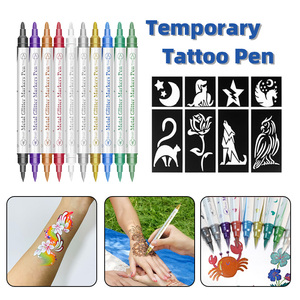 Dual tip da Markers hình xăm <span class=keywords><strong>t</strong></span>ạm thời bú<span class=keywords><strong>t</strong></span> cho nghệ thuậ<span class=keywords><strong>t</strong></span> cơ thể | da-an toàn, có thể giặ<span class=keywords><strong>t</strong></span> 10 màu sắc cơ thể sơn hình xăm bú<span class=keywords><strong>t</strong></span> - Product Image 1