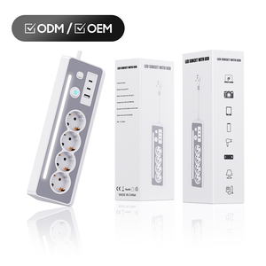 Enchufe de escritorio de nuevo diseño con luz Enchufe de extensión PD30W multifuncional 4 salidas de la UE con 1 USB 2 tipo C con interruptor - Product Image 1
