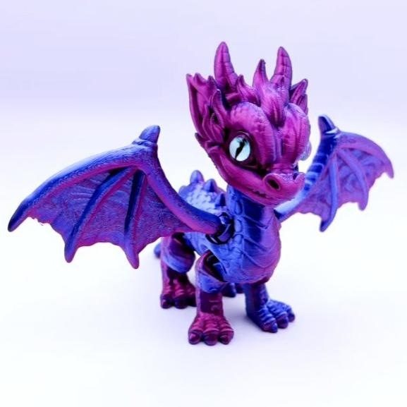 Dragon diable rouge et bleu 12 cm