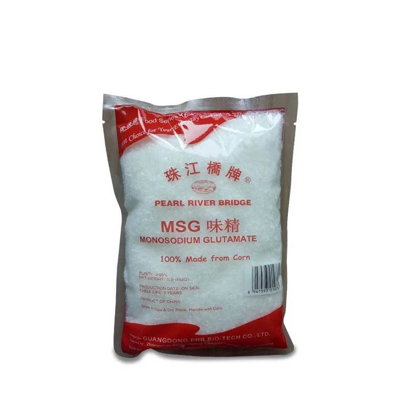 Prix d'usine en gros Offre Spéciale OEM épicé et assaisonnement Pearl River Bridge 454g dans un sac en plastique PRB MSG Glutamate monosodique