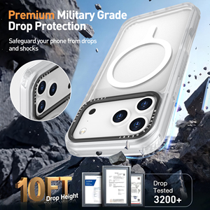 Özel lüks tasarımcı telefon IPhone için kılıf 14 15 16 17 Pro şeffaf manyetik darbeye telefon kapak ile halka kamera tutucu - Product Image 3