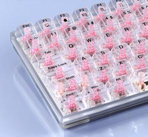 Teclado mecánico con cable Efecto de lámpara RGB 100 teclas Teclado de juego de teclas transparente - Product Image 5