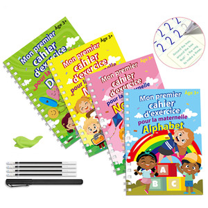 Libro di scrittura per bambini In francese riutilizzabile per la pratica della scrittura a mano della lettera digitale - Product Image 1