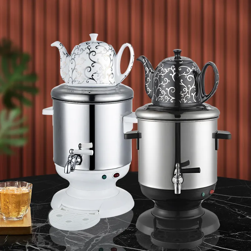 Set da tè elettrico In acciaio inossidabile di alta qualità 1800w 4l + 1l Samover teiera 2 In 1 bollitore per tè con acqua