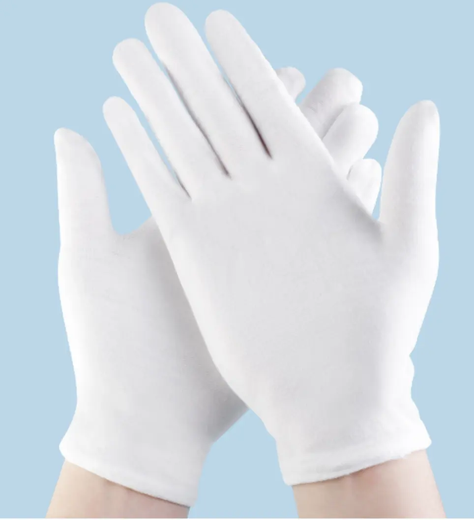 100% White Organic Work Hand Baumwoll handschuhe dünne Baumwoll handschuhe