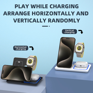 15W Three-in-<strong>one</strong> Wireless <strong>Charger</strong> Mobile Phone Headset Watch Fast <strong>Charger</strong> Foldable Desktop Multifunctional <strong>Charger</strong> - Product Image 3