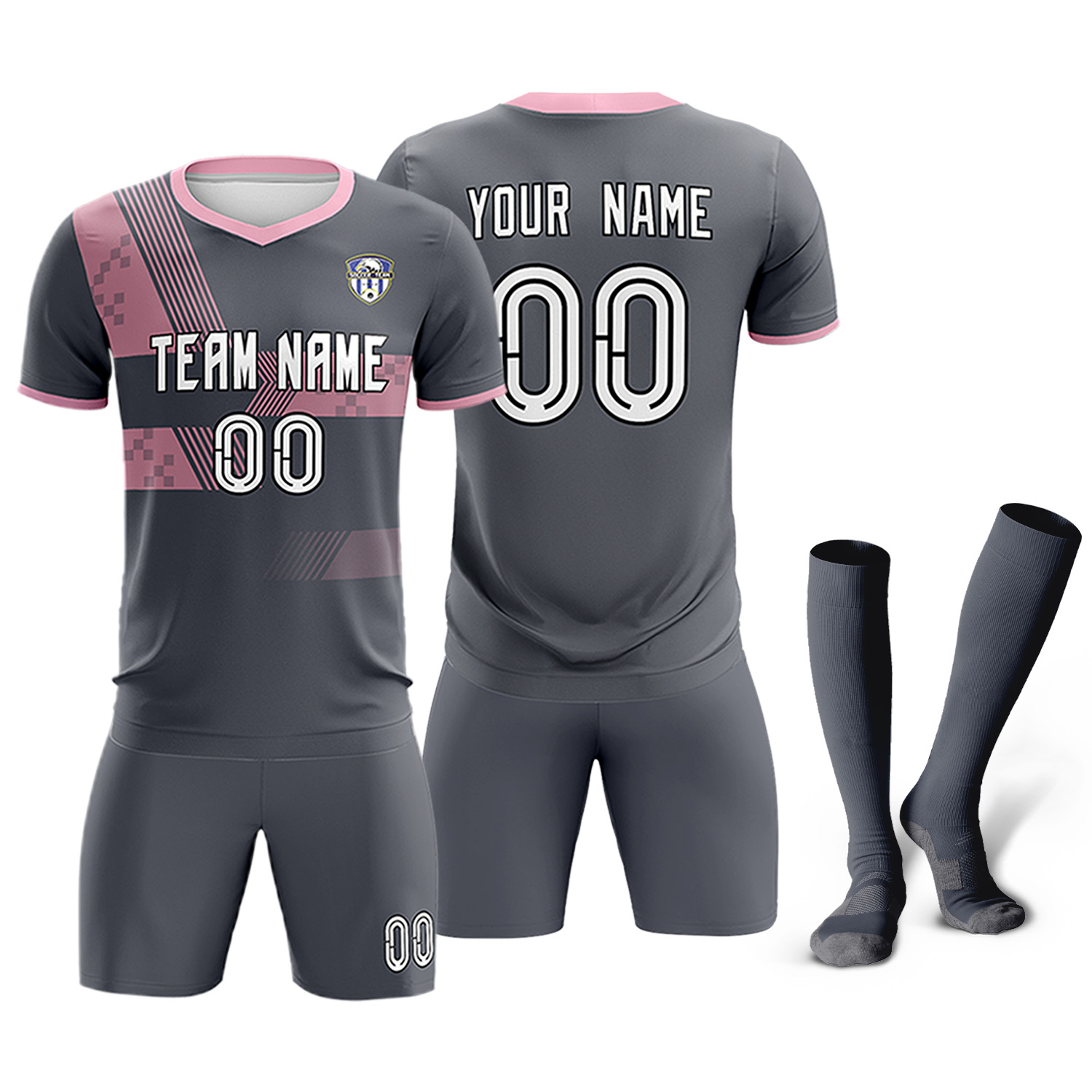 Gris, blanco y rosa-K035