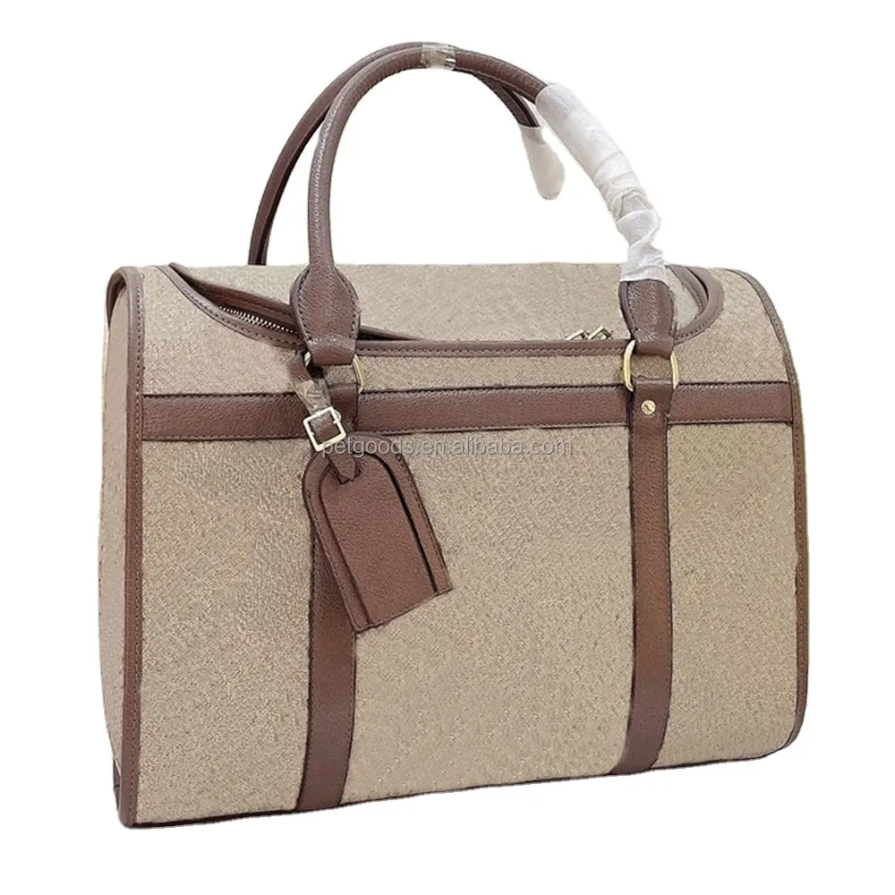 Dropshipping luxury brand pet dog carrier bag designer puppy travel bag fashion leather cat handbag pet bag all'ingrosso NB-168