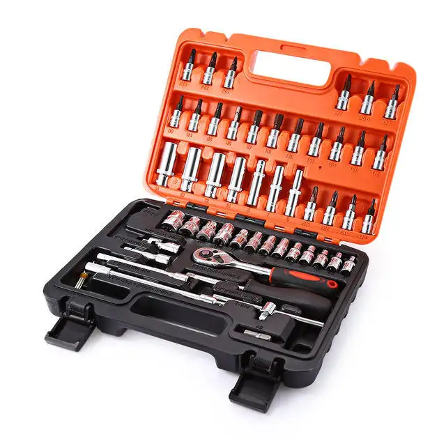 53-delige Doppenset Autoreparatie Gereedschapsset Snelle Ratelsleutel Set Autoreparatie Hardware Tools