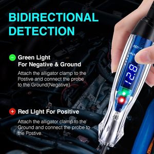 Luz de prueba automotriz LED digital de 3-72V CC, probador de circuito con voltímetro para verificación de polaridad y fusible de batería de vehículo - Product Image 5