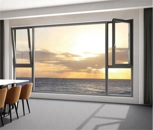 Finestra ribaltabile in alluminio con rivestimento elettrico per profilo nero LOW-E vetro con funzione di inclinazione e rotazione finestra in alluminio - Product Image 1