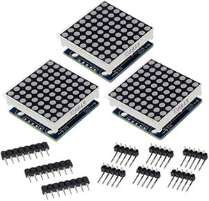 Aismartlink MAX7219 modulo a matrice di punti moduli Display a LED 8x8 per microcontrollore Raspberry Pi con fili a 5pin rossi - Product Image 3