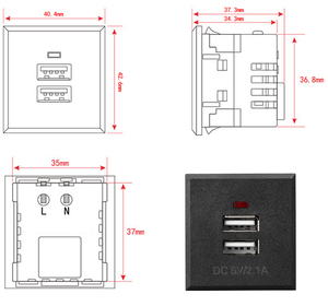 Enchufe USB de 2.1A instalado en instrumentos y equipos, toma de mesa para horno - Product Image 6