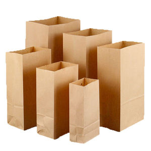 Take Away kare özel baskı yağ geçirmez Kraft kahverengi aperatif yemek kağıdı çantası - Product Image 1