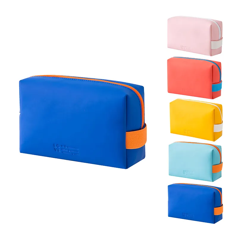 रंगीन सुंदर पु चमड़े के मेकअप पाउच कस्टम फ्रेंडली कॉस्मेटिक बैग सिक्का पर्स