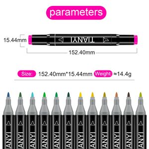 Marcatori Primari Toni Dual Tip Set-Doppio-Ended Arte Permanente Marcatori con Ammenda Proiettile e Scalpello Point Tips - Product Image 5