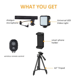 Jumpflash Smartphone Video Rig Vlog <strong>Kit</strong> with Grip Shotgun Microphone LED Light Wireless Remote Vlog YouTube <strong>Filmmaker</strong> - Product Image 5
